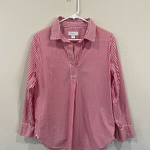 Liz Claiborne Red and White Striped Blouse